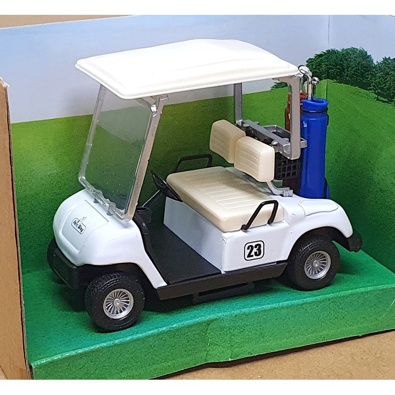 Welly 9.5cm Long Pull Back & Go 391565 - Golf Car - White