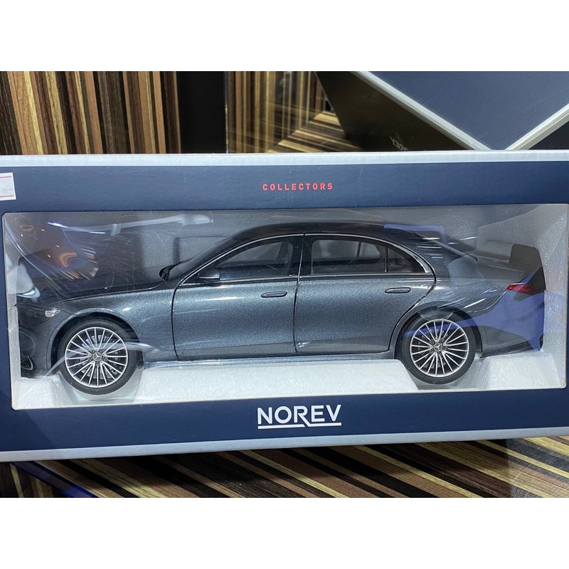 1/18 Diecast Mercedes-Benz S-Class AMG Line 2021 Grey Norev Scale Model Car