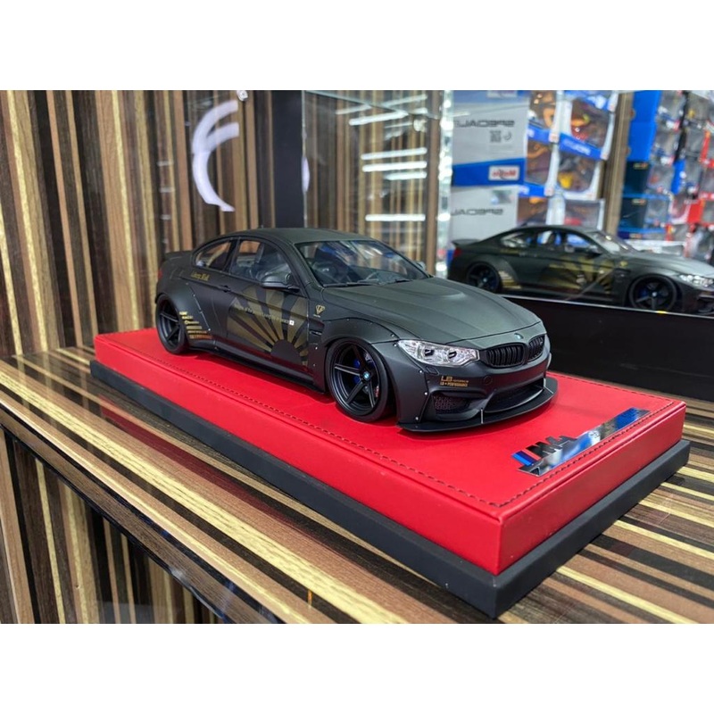 1/18 Diecast Miniature BMW M4 Liberty Walk Black AutoBarn Model Car