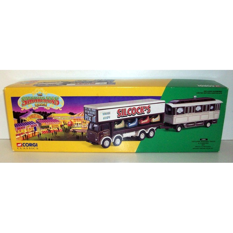 Corgi 1/50 scale 24801 Leyland Dodgem truck & caravan set Silcocks Warrington