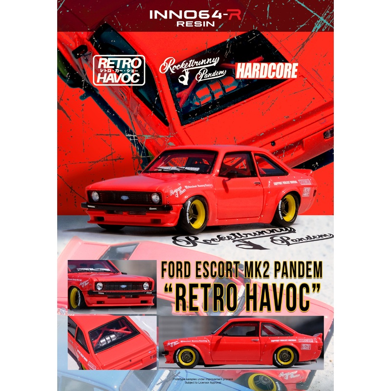 [ETA:  Feb 2026 ] Inno64 1/64 FORD ESCORT MK2 PANDEM EMOTION RETRO HAVOC Red