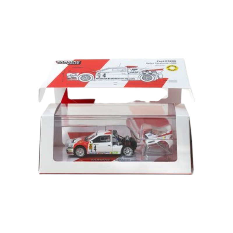 Tarmac Works Ford RS200 Rallye Catalunya 1986 1:64 Scale (With Acrylic Case)