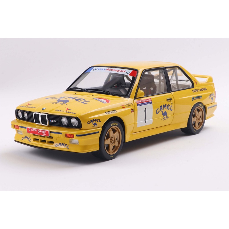 Solido 1991 Bmw E30 M3 (3-Series) Gr.A No 1 3rd Rally Principe Asturias 1992 Yellow 1:18