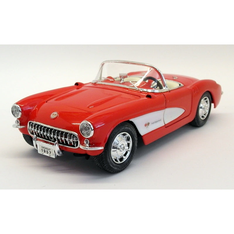 Road Tough 1/18 Scale Diecast - 92018 Chevrolet Corvette 1957 Red White