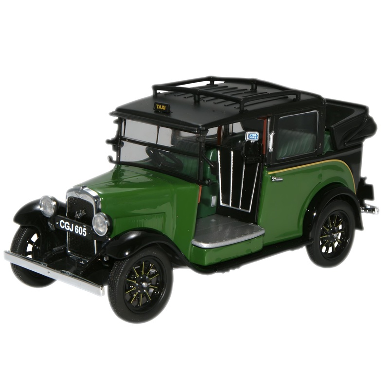 Austin Low Loader Taxi (Roof Down) Green/Black - 1:43 S
