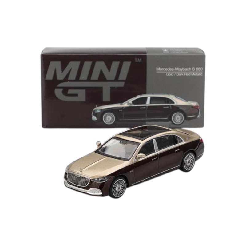 Mini GT Mercedes-Maybach S 680 (Gold/Dark Red Metallic) Code-962 1:64 Scale