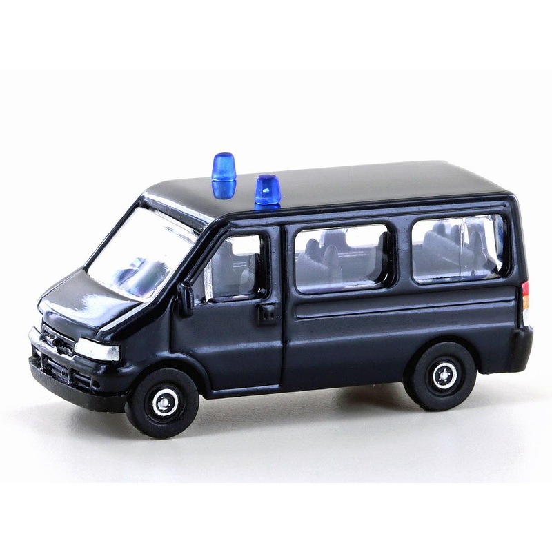 Car Fiat Ducato II Bus dark blue with blue lights