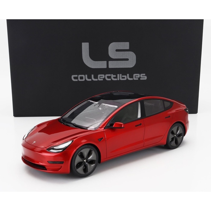 LS Collectibles 2021 Tesla Model 3 Multi-Coat Red 1:18 RESIN, SEALED