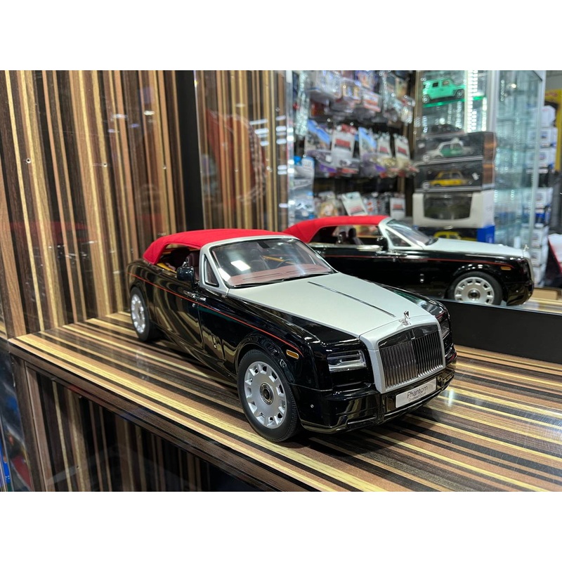 Kyosho Rolls Royce Phantom Drop Head - 1/12 Diecast Model, All Opening - Black
