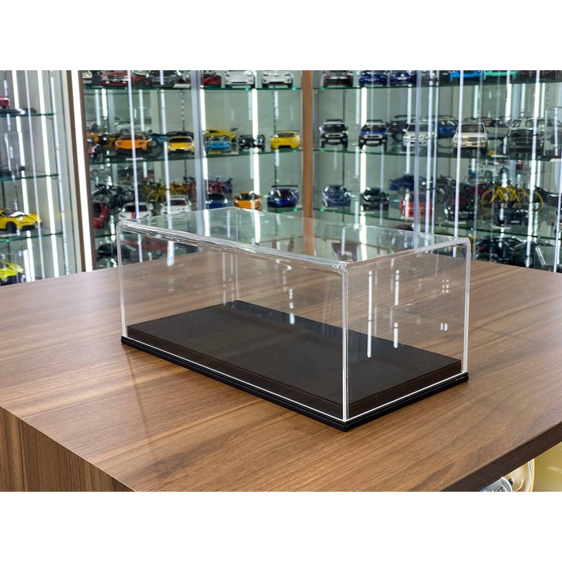 1/18 Acrylic Display Case Leather Base Case Black