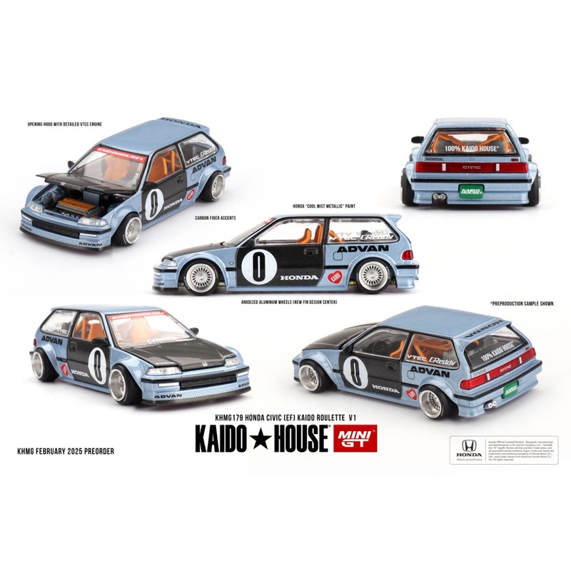 [ETA:  Jan 2026 ] Mini GT x KaidoHouse  1/64 Honda Civic (EF) Kaido Roulette  V1