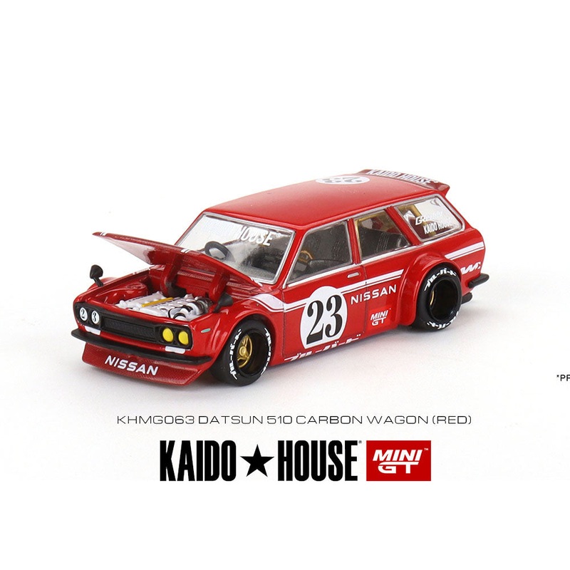 Mini GT 1/64 KAIDOHOUSE Datsun 510 Wagon CARBON FIBER V2  Red  Limited Edition