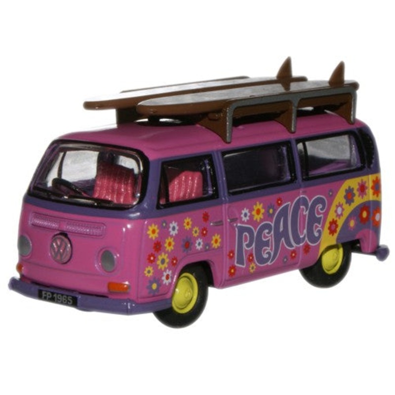 VW Minibus/Surfboards Flower Power - 1:76 Scale
