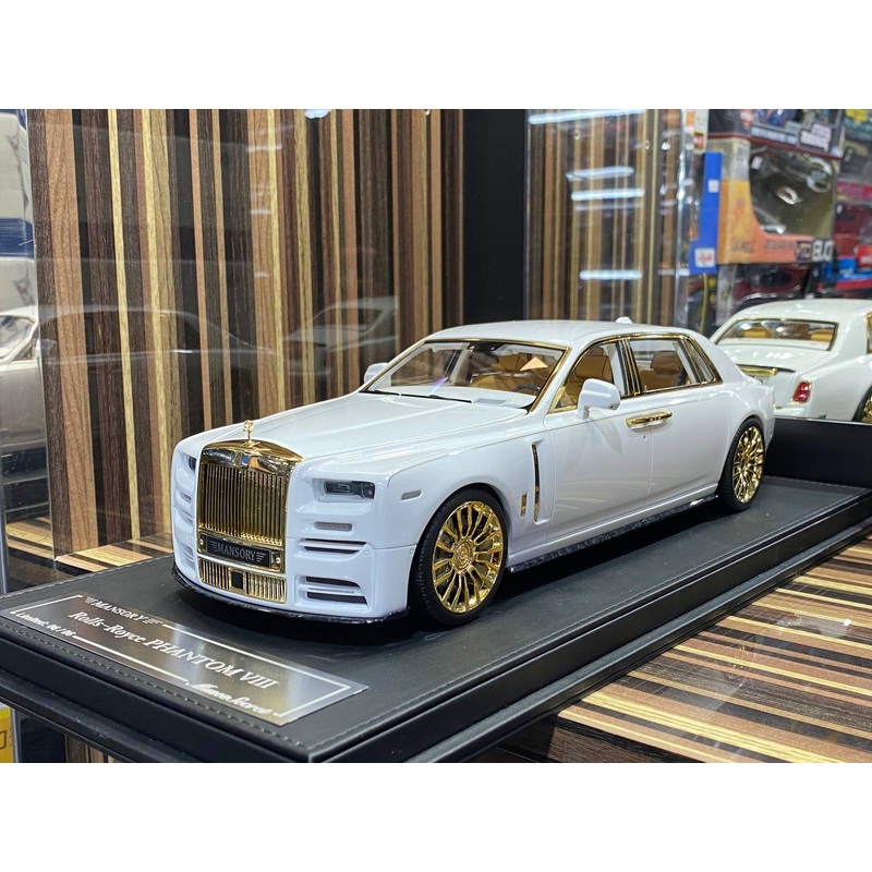 1/18 Resin Muses Secret  Rolls Royce- PHANTOM VIII Mansory Pearl White and Gold Scale Model Car