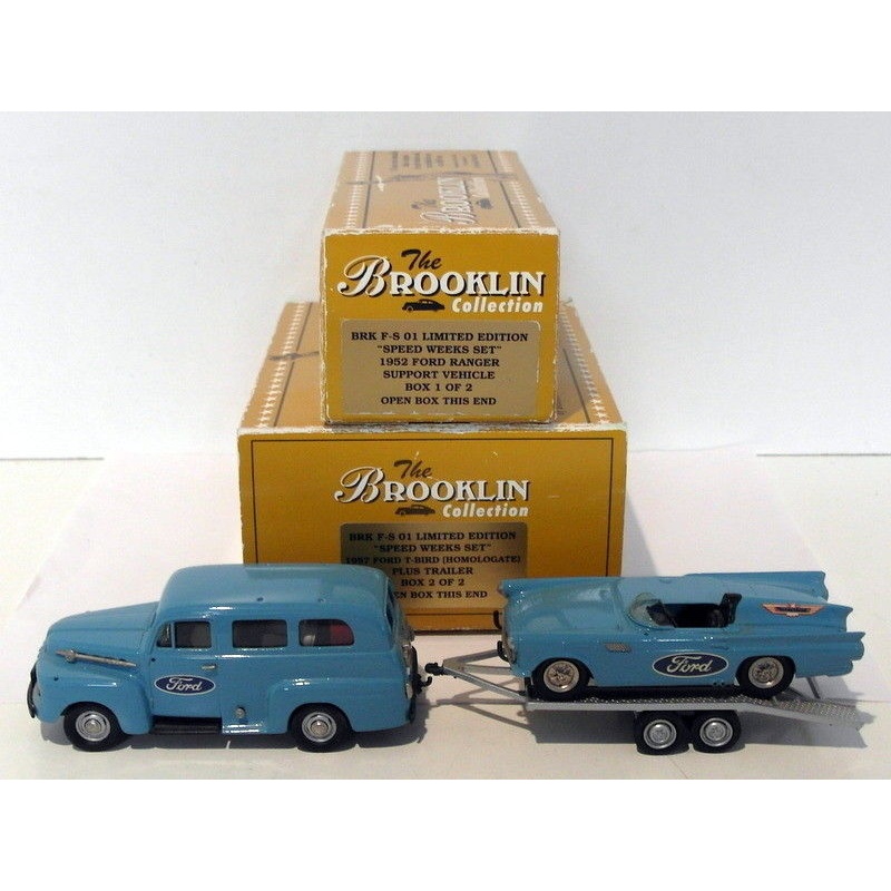 Brooklin 1/43 Scale BRKFS01 - Speed Weeks Set Ford Ranger & Thunderbird Trailer