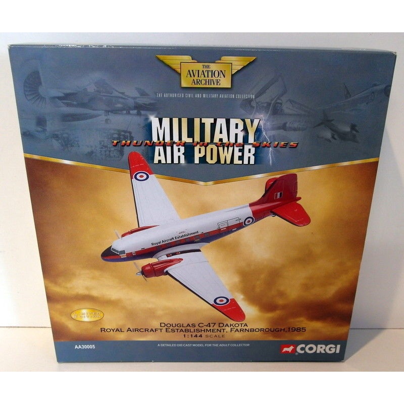 CORGI 1/144 AA30005 DOUGLAS C-47 DAKOTA RAE FARNBOROUGH 1985