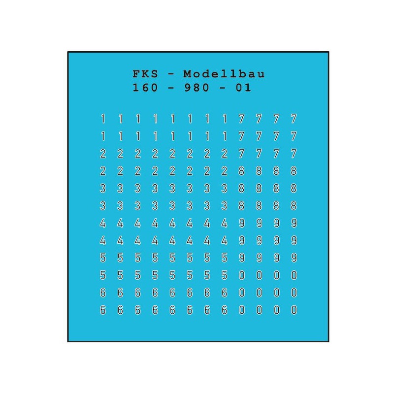 Decal sheet Bundeswehr tower numbers