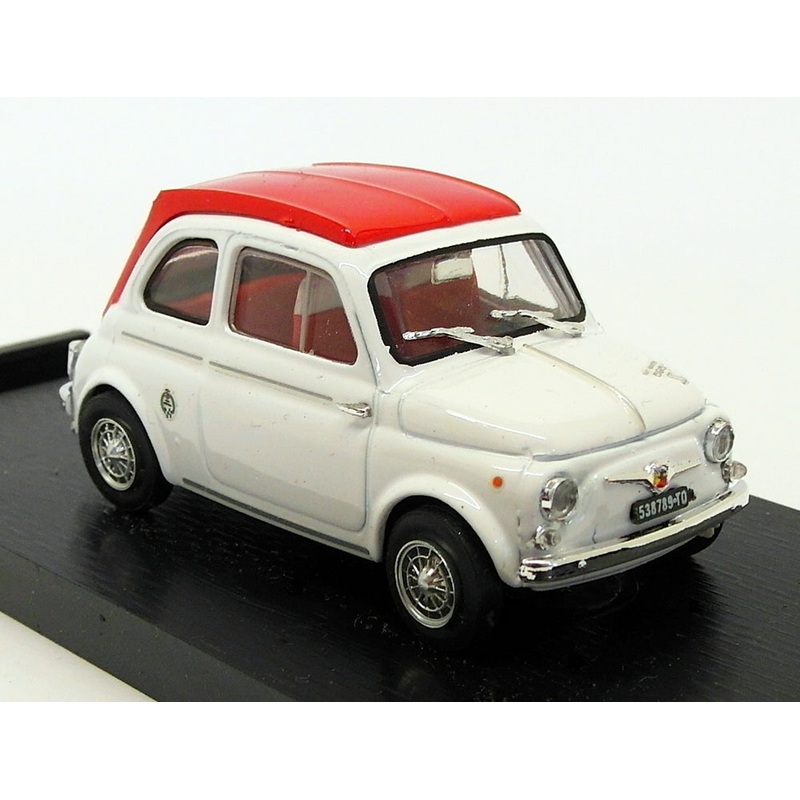 Brumm 1/43 Scale Model Car R407 - 1964 Fiat 595SS Abarth - Red/White