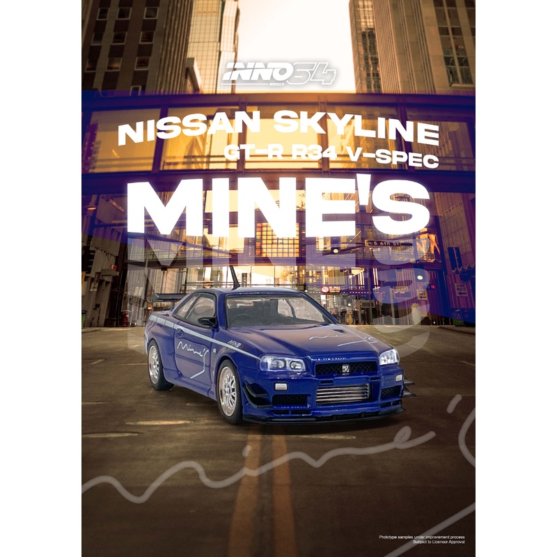 Inno64 1/64 NISSAN SKYLINE GT-R (R34) V-SPEC Tuned by MINE'S