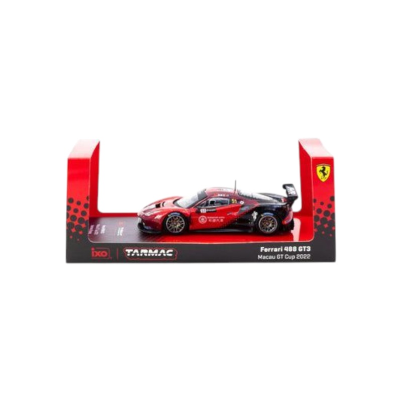 Tarmac Works Ferrari 488 GT3 Macau GT Cup 2022 Harmony Racing Chen Weian 1:64 Scale (With Acrylic Case)