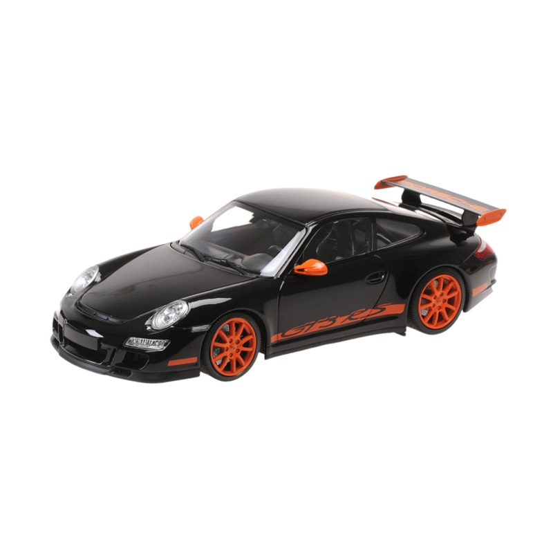 Minichamps 2007 Porsche 911 997 GT3 RS Black w/ Orange Wheels and Deco 1:18