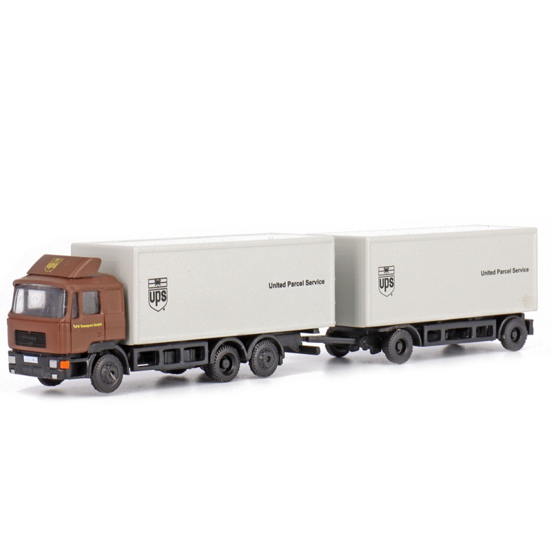 Truck MAN F90 box trailer UPS