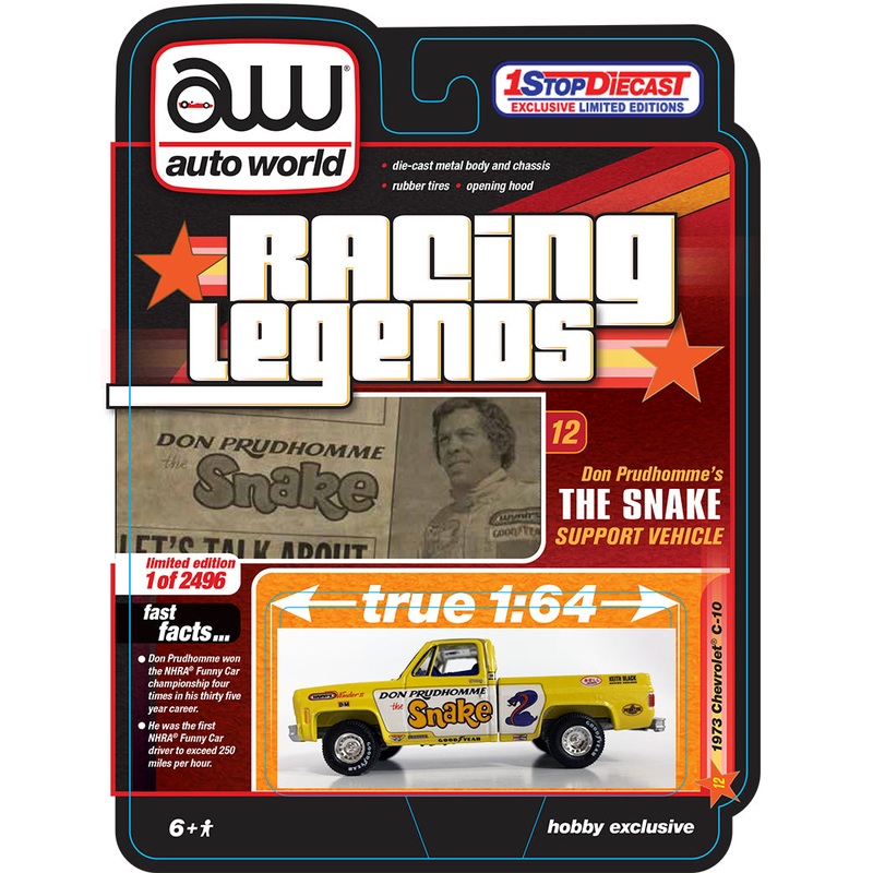Auto World 1:64 - Racing Legends - Don Prudhomme's Snake Support Vehicle (Yellow)
