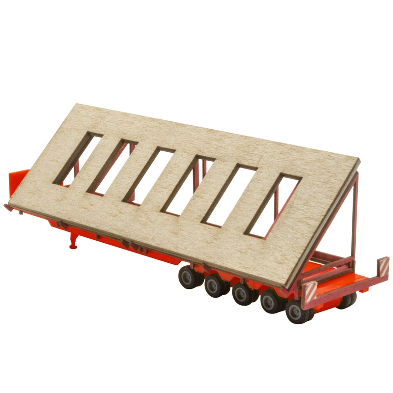 Low loader truck - heavy load transport facade parts 2 - red