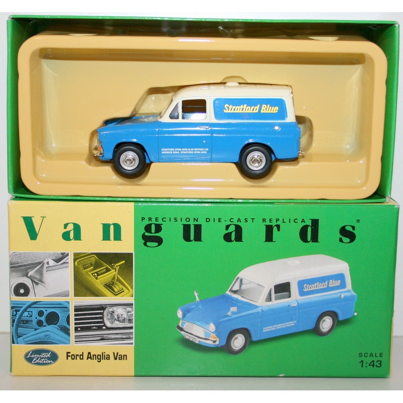 VANGUARDS 1/43 VA00414 FORD ANGLIA VAN STRATFORD BLUE