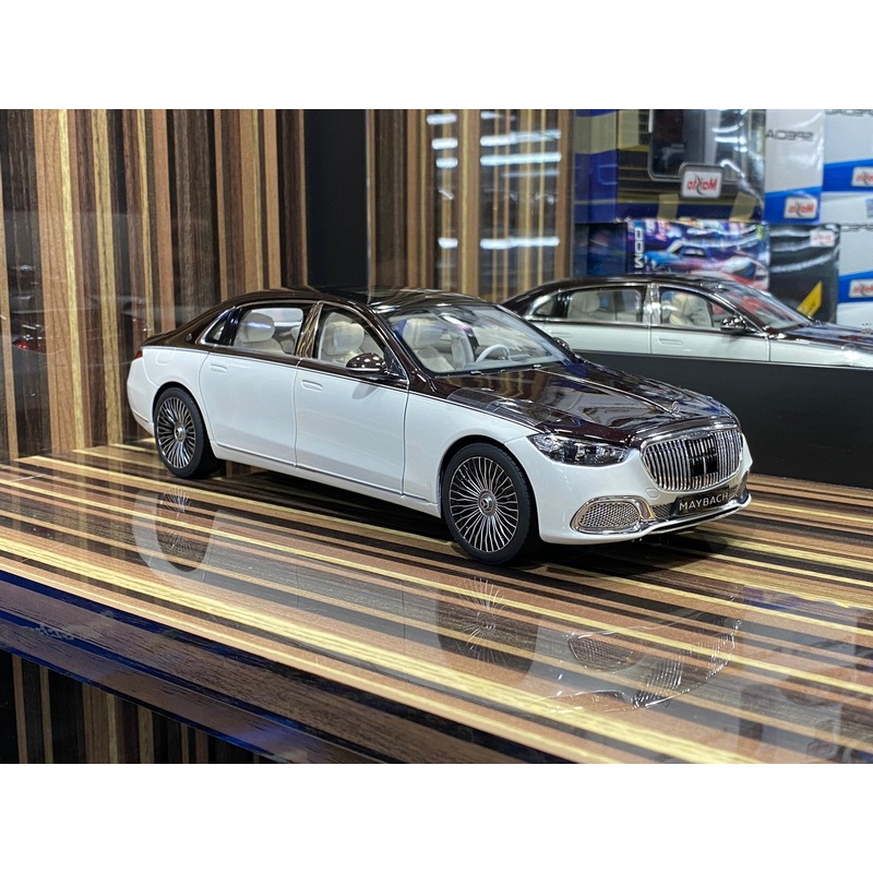 1/18 Diecast Mercedes-Maybach S-Class 2021 White & Black Norev Scale Model Car