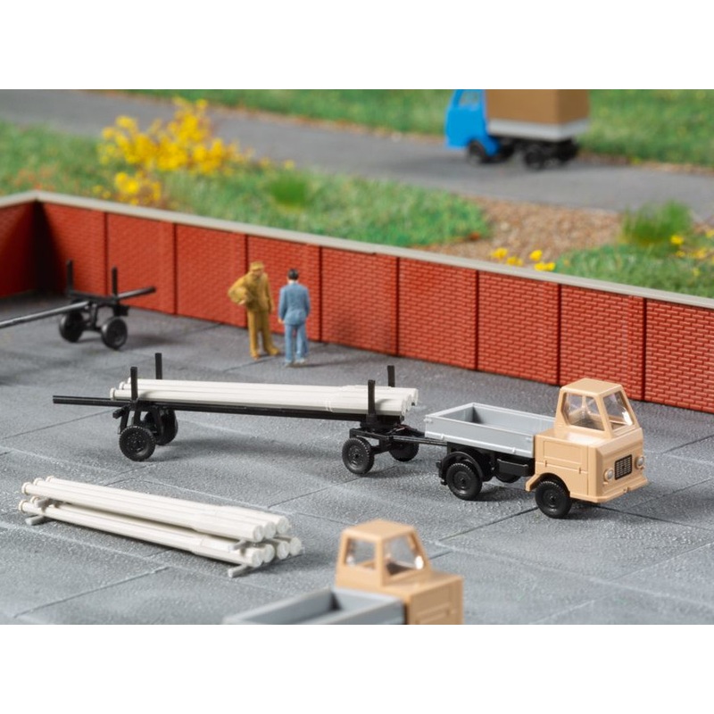 Kit Multicar M22 platform with long material trailer