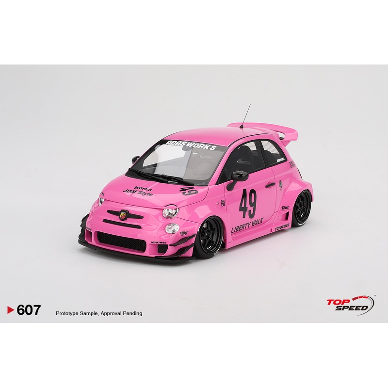 Topspeed Fiat Abarth 595 LB-Works x Abas Works Pink 1:18