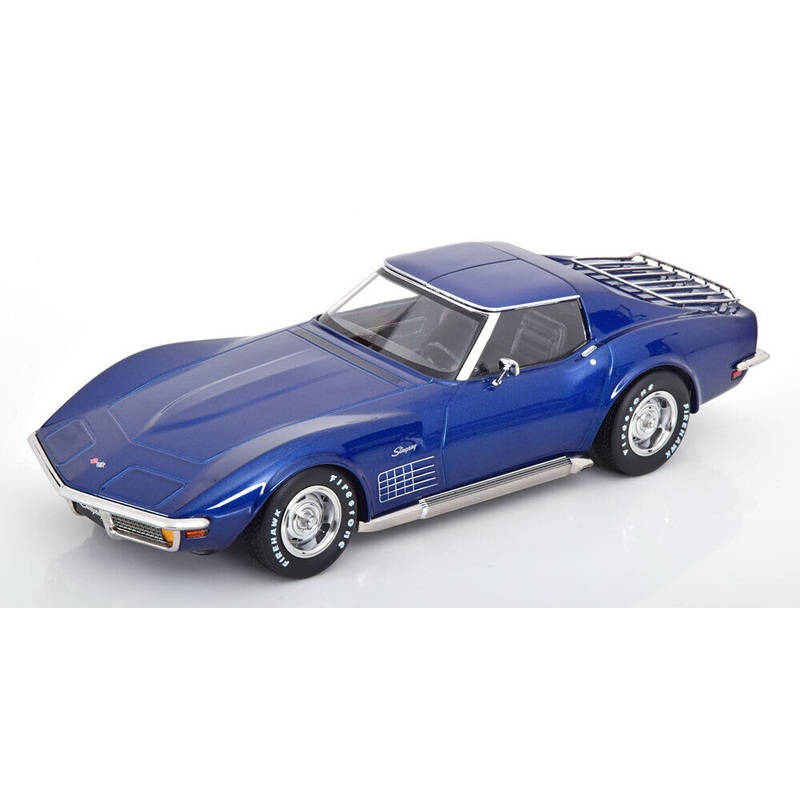 KK Scale 1972 Chevy Corvette C3 Stingray Blue (w/ Removable T-Tops) 1:18