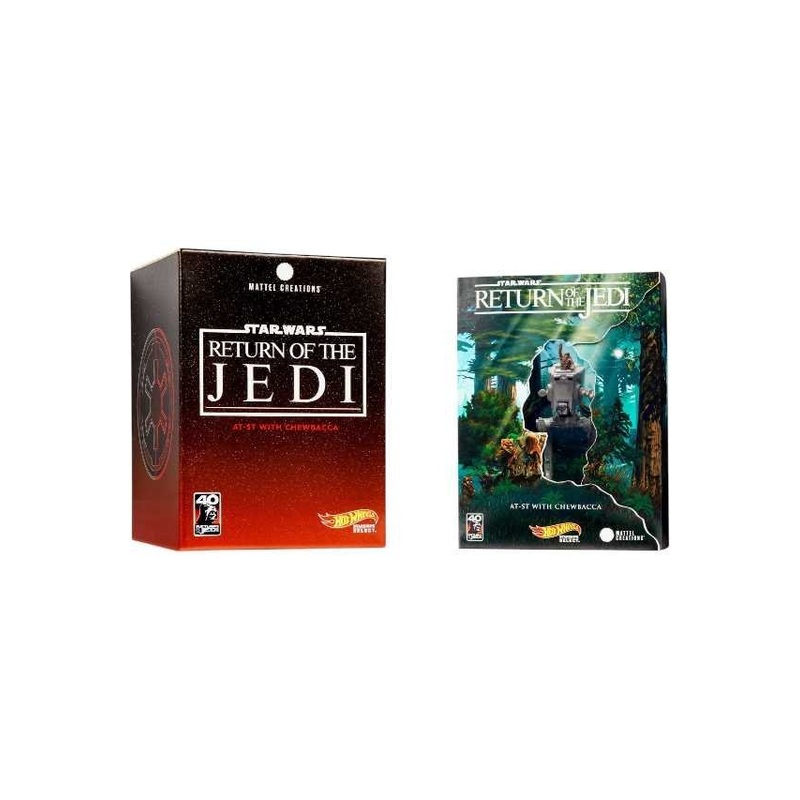 hotwheels star wars return of the jedi at-st with chewbacca imported rlc