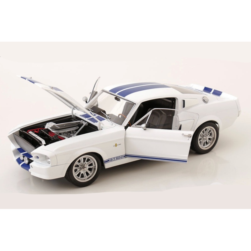KK Scale 1967 Ford Mustang Shelby GT500 White w/ Blue Stripes 1:12