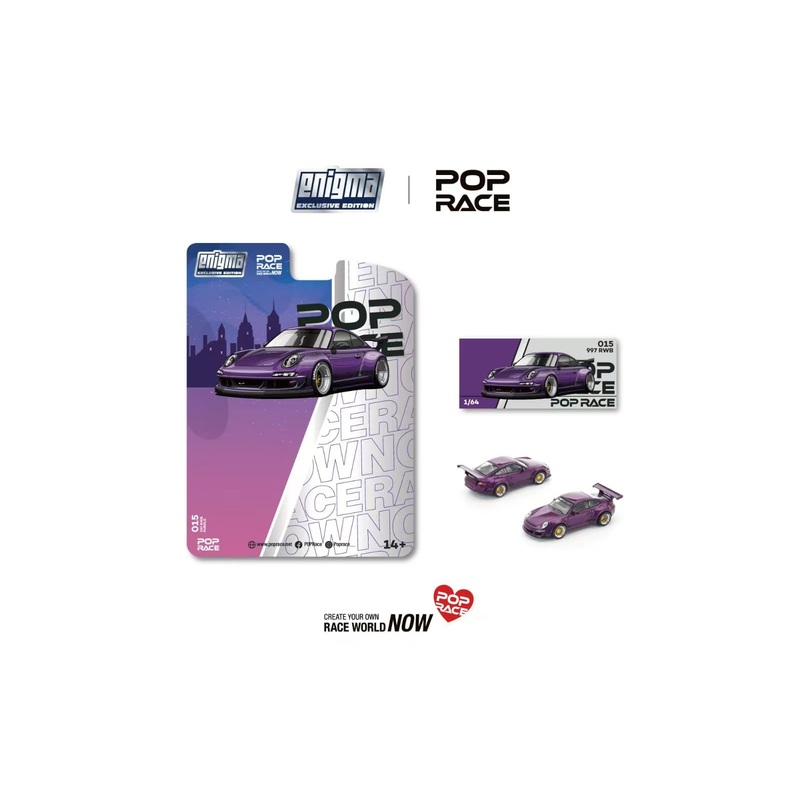 [ETA:  Feb 2026 ] Enigma x Pop Race 1/64 RWB997 GT Wing Purple Blister Card Version