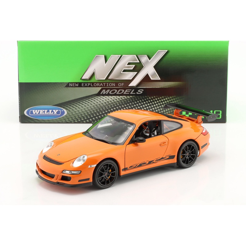 Welly 2010 Porsche 911 997 GT3 RS Orange w/ Black Wheels 1:18